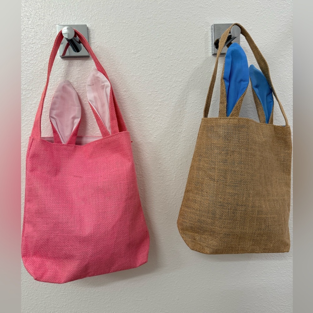 Source Unknown Pink and Brown Tote Bags with Bunny Ears